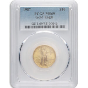 1987 1/4 oz Gold Eagle $10 PCGS MS69