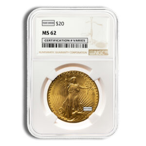 $20 Gold Saint-Gaudens Double Eagle - NGC MS62