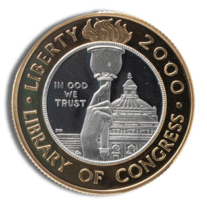 2000-W $10 Library of Congress Bimetallic Coin - Proof (Box/COA)