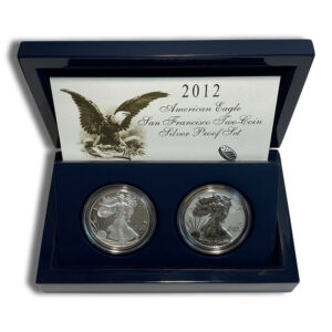 2012-S 2-Coin Silver Eagle 75th Anniversary San Francisco Set