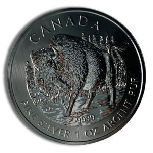 2013 1 oz Canadian Wood Bison Silver Coin