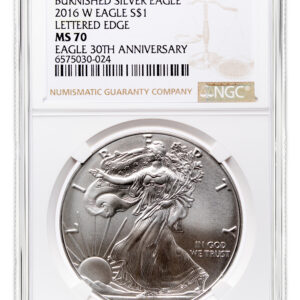 2016-W Burnished Silver Eagle NGC MS70