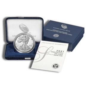 2021-W Proof Silver Eagle with Box & COA - Type 1